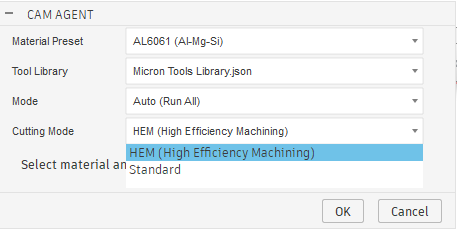 Cutting Mode Selection