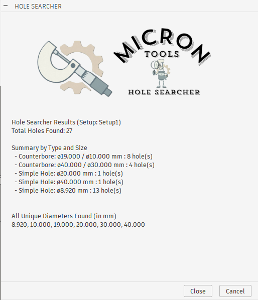Hole Searcher Result